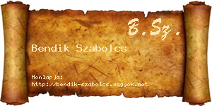 Bendik Szabolcs névjegykártya